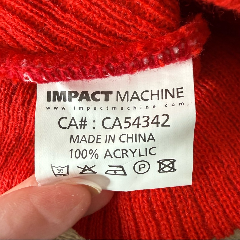 BUDWEISER Vintage Knit Toque Beanie Pompom Red White Beer Impact Machine - Picture 8 of 8